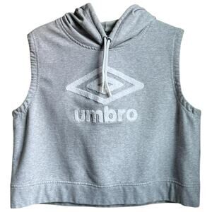 Umbro Urban Outfitters Gray Sleeveless Crop Hoodie Sweatshirt XXL